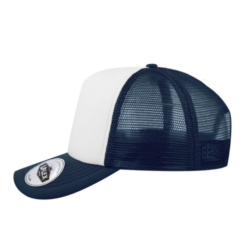 uflex-youth-curved-peak-trucker-cap-navy-white-left