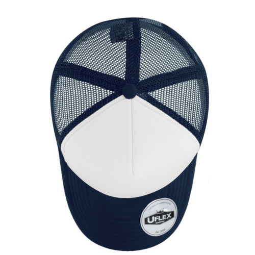 uflex-youth-curved-peak-trucker-cap-navy-white-top