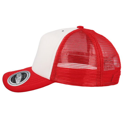 uflex-youth-curved-peak-trucker-cap-red-white-left