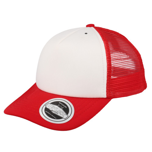 uflex-youth-curved-peak-trucker-cap-red-white