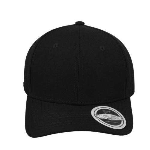 uflex-youth-snapback-6-panel-curved-peak-cap-black-front
