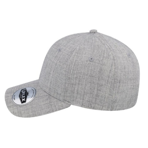 uflex-youth-snapback-6-panel-curved-peak-cap-grey-melange-left