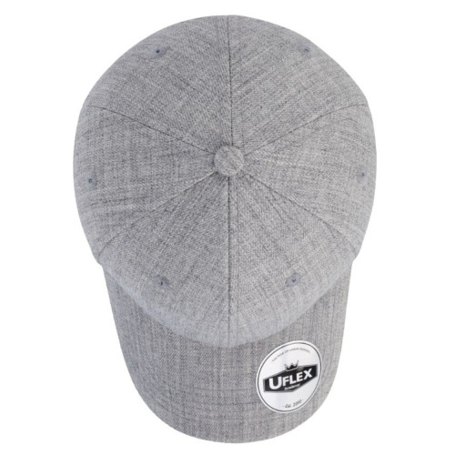 uflex-youth-snapback-6-panel-curved-peak-cap-grey-melange-top