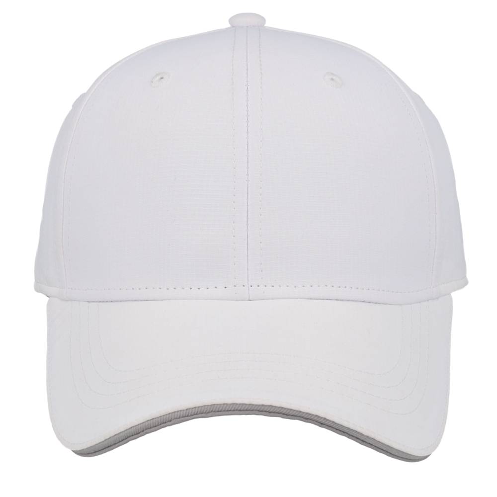 6 Panel Poly Ripstop Cap - White
