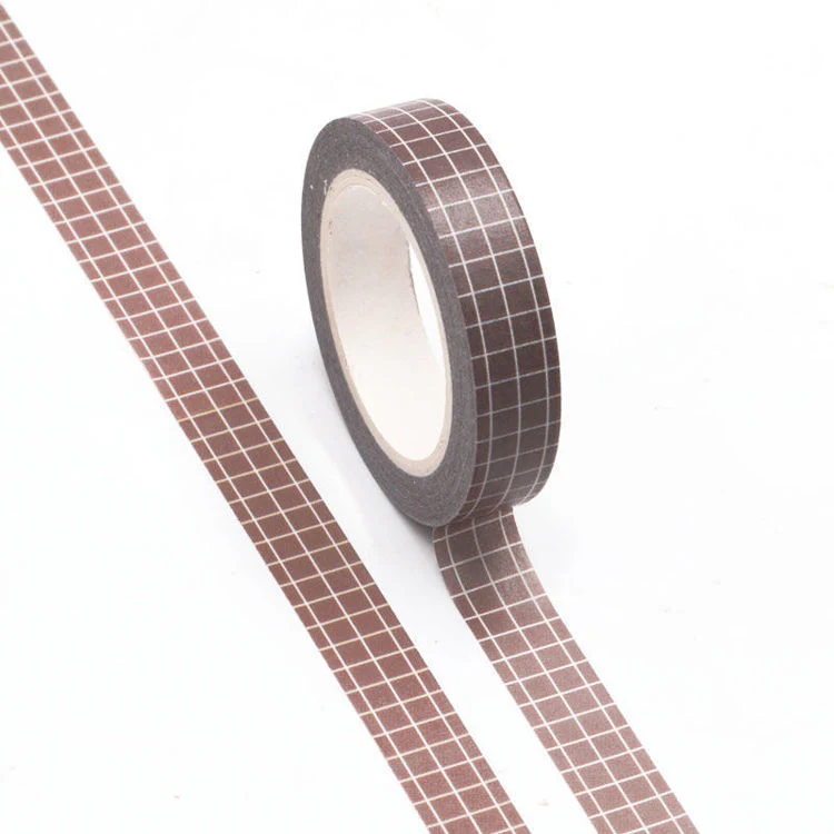GR10-01 Brown Grid Washi Tape